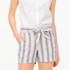 J. CREW FACTORY LINEN BLEND PAPER BAG SHORTS